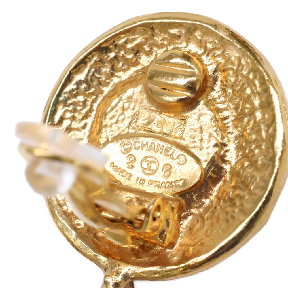 CHANEL Vintage 26, 1991, Castellane Era, Faux Pearl Circle Earrings, Gold, Wo... - Picture 8 of 9